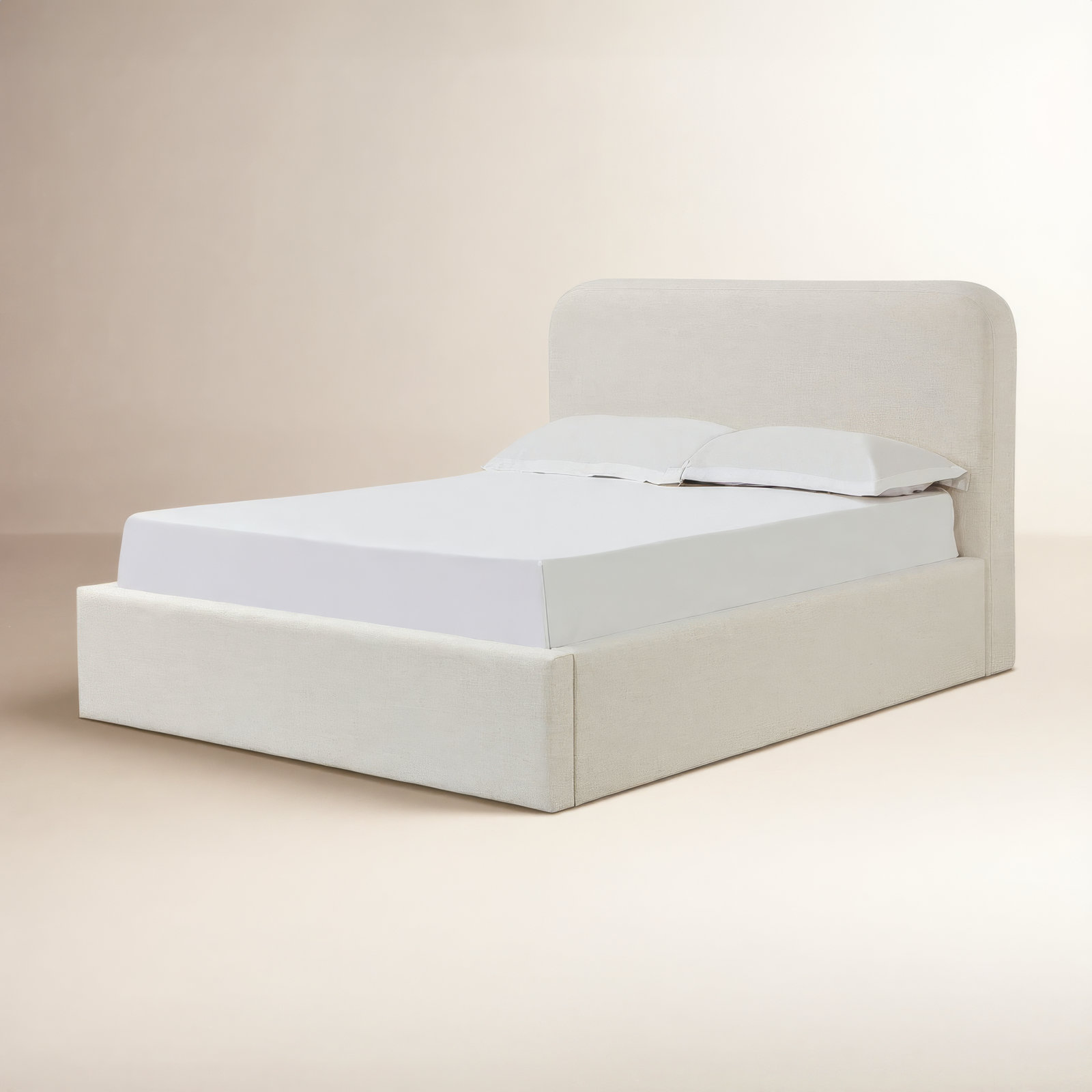 Bailee Platform Bed, King, Whipped Honey Linen Blend