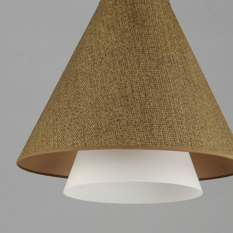 Luminaire suspendu simple en laiton vieilli naturel à 1 lumière Cayra