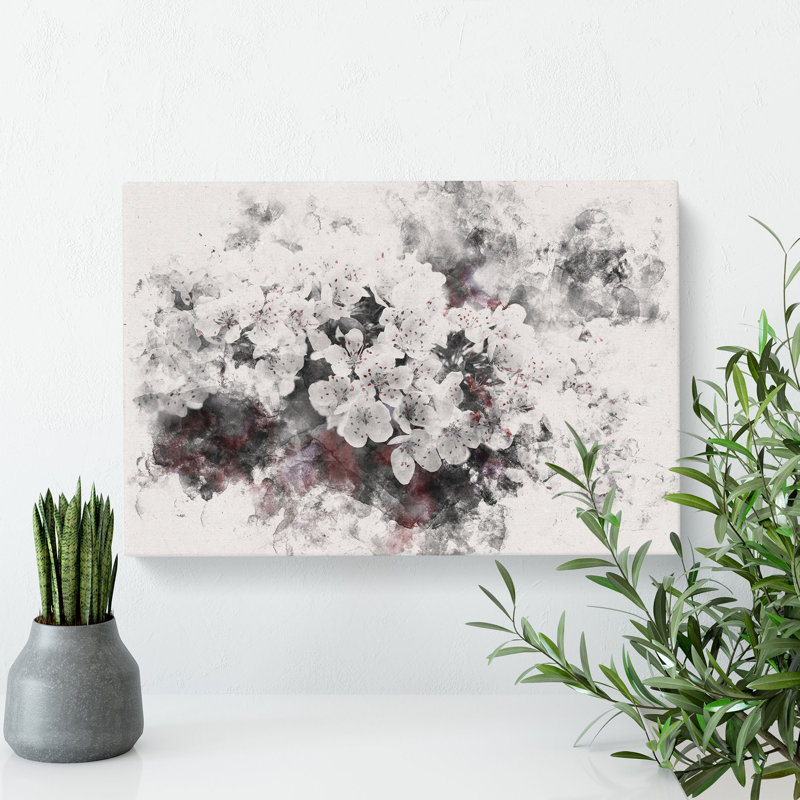 Winters Bloom Flowers - Wrapped Canvas, 40cm H x 60cm W x 4cm D