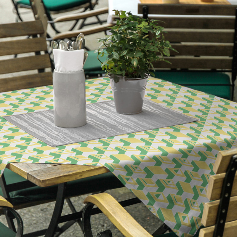 Nappe de gratte-ciels classiques, Vert / jaune / blanc