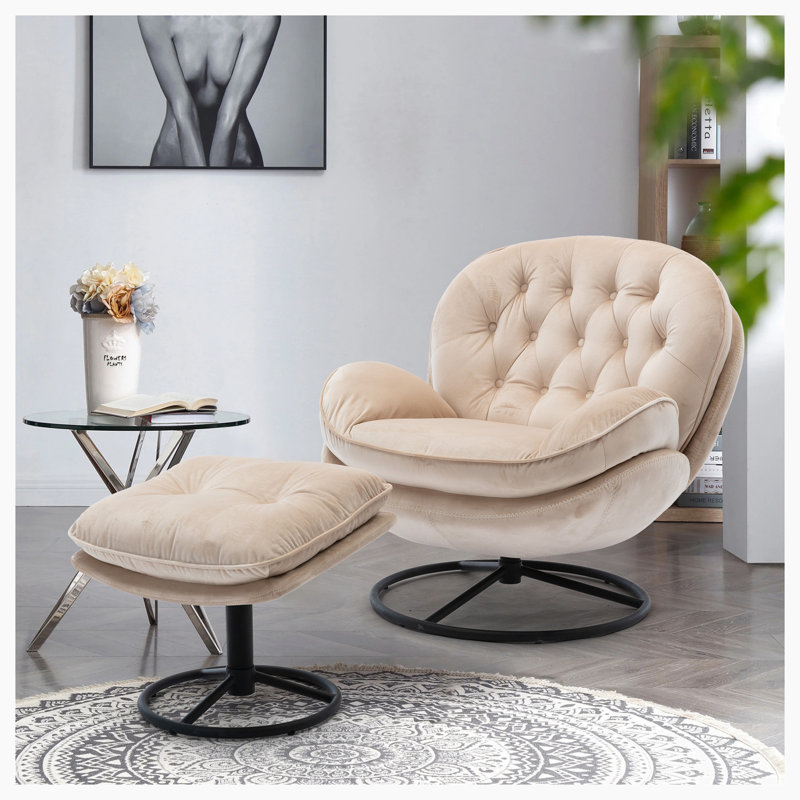 Fauteuil pivotant avec repose-pieds de 33,5 po Emrys