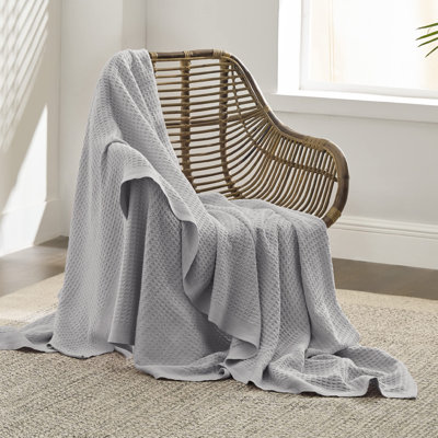 Essential Collection Bedsure 406gsm 100% Cotton Blanket Breathable Waffle Weave Throw Blanket GentleSoft™️