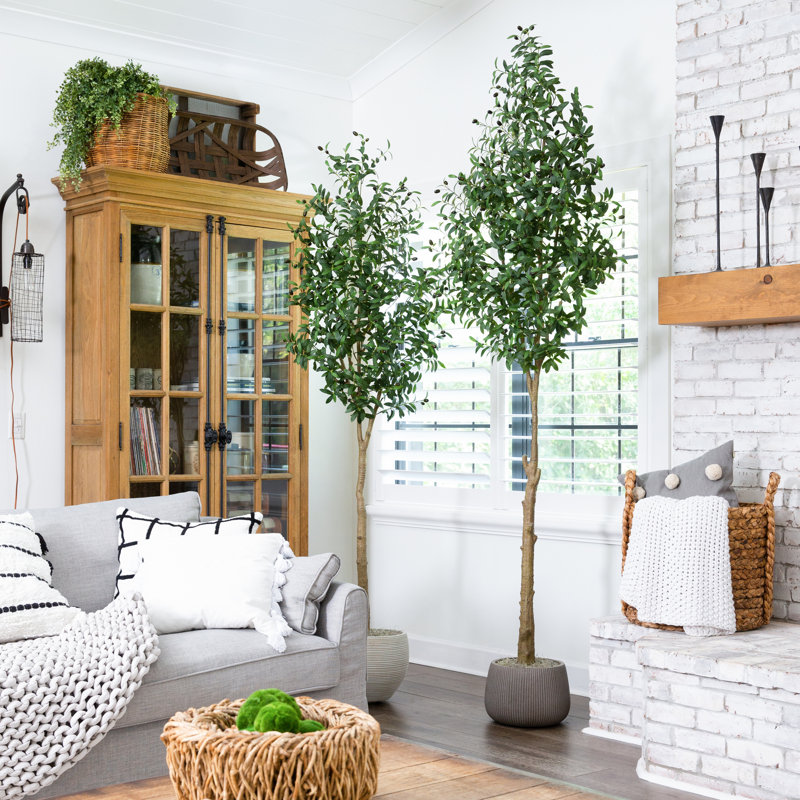 Varela 84'' Faux Olive Tree Tree in Pot