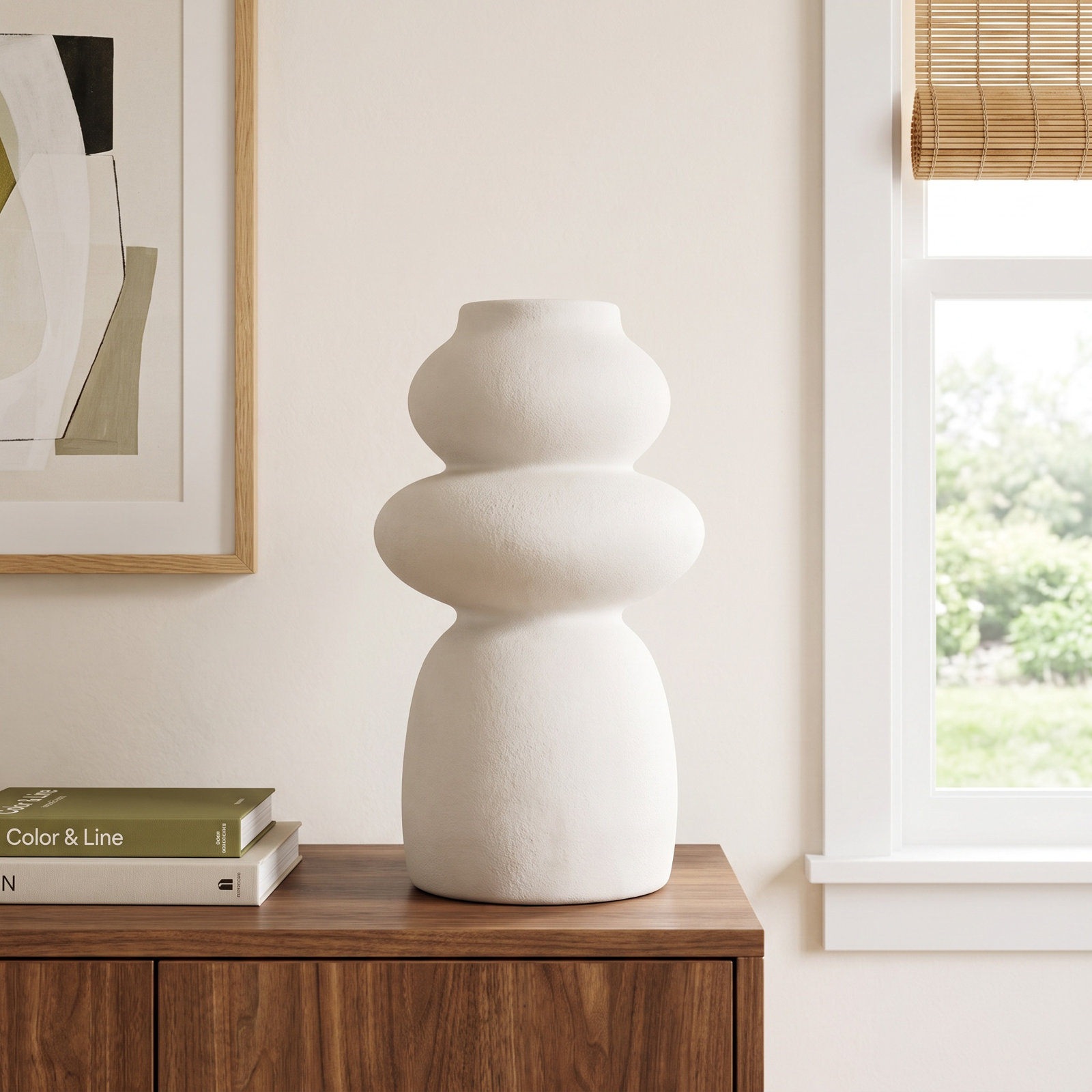 Ceramic Table Vase, 12" H x 8" W x 8" D