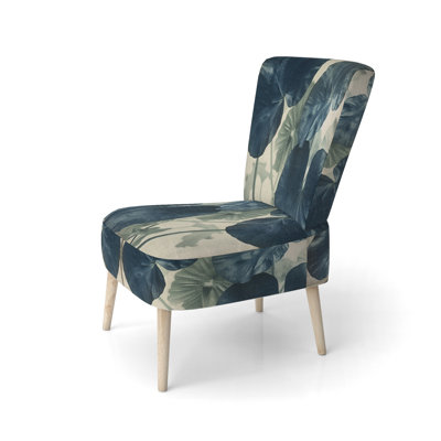 «Ginko Leaves In The Wild», photographie rétro - chaise d'appoint rembourrée de style campagnard, chaise d'appoint à motif floral