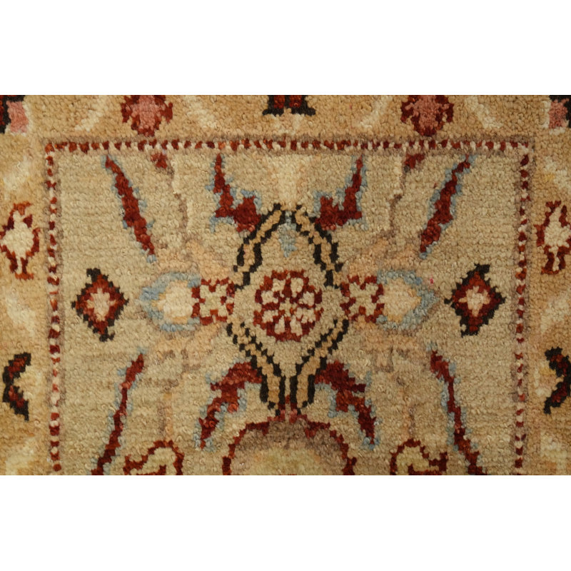 Tapis crème fait à la main avec des motifs abstraits exquis 2x3
