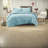 Luxury Faux Fur Bedding Sets, Teal Blue Polyester Comforter For Home