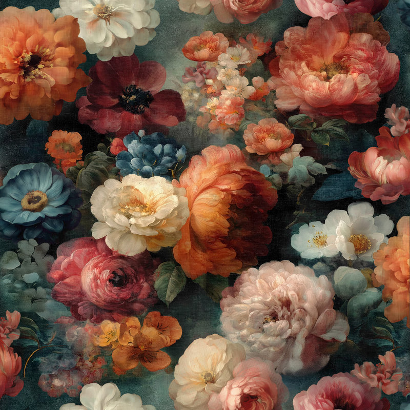Papier peint adhésif floral Moody, Multicolore - tons de bijoux