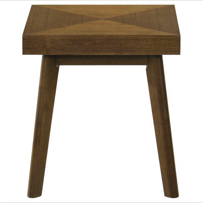 Hayward Walnut Brown Square Wood Side End Table