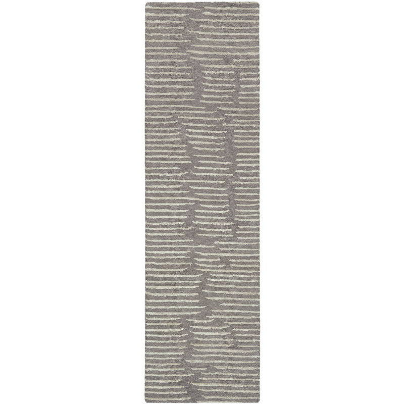 CK010 LINEAR Striped Hand Woven Area Rug, Runner 69 x 244cm