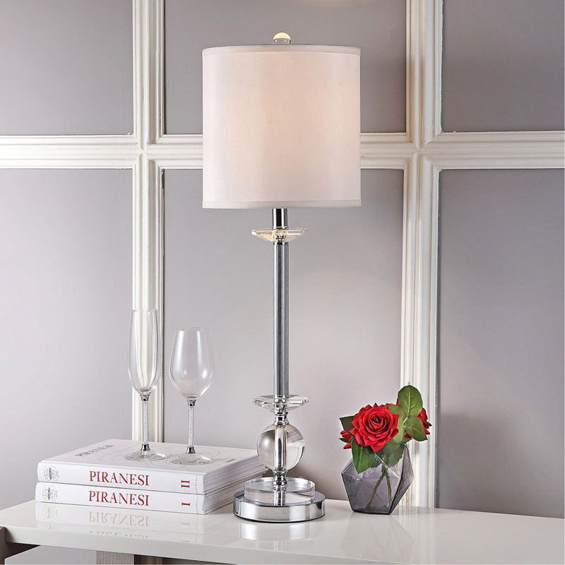 Ensemble de lampes de table chromées / transparentes 31 "Grandin