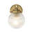 1-Light Ribbed Glass Globe Wall Sconce