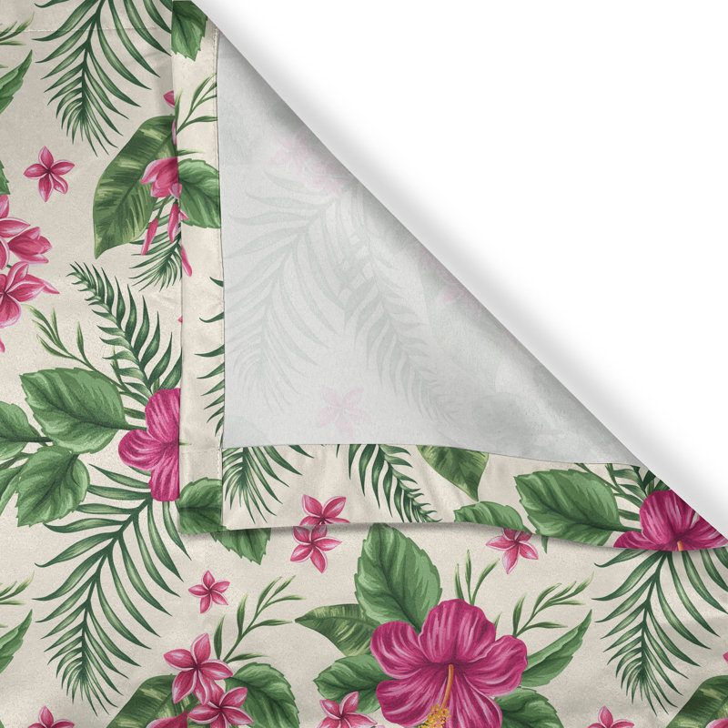 Rideau décoratif à œillets 2 panneaux Dakota Fields, 50 po, vert crème magenta, L 50 po x L 108 po