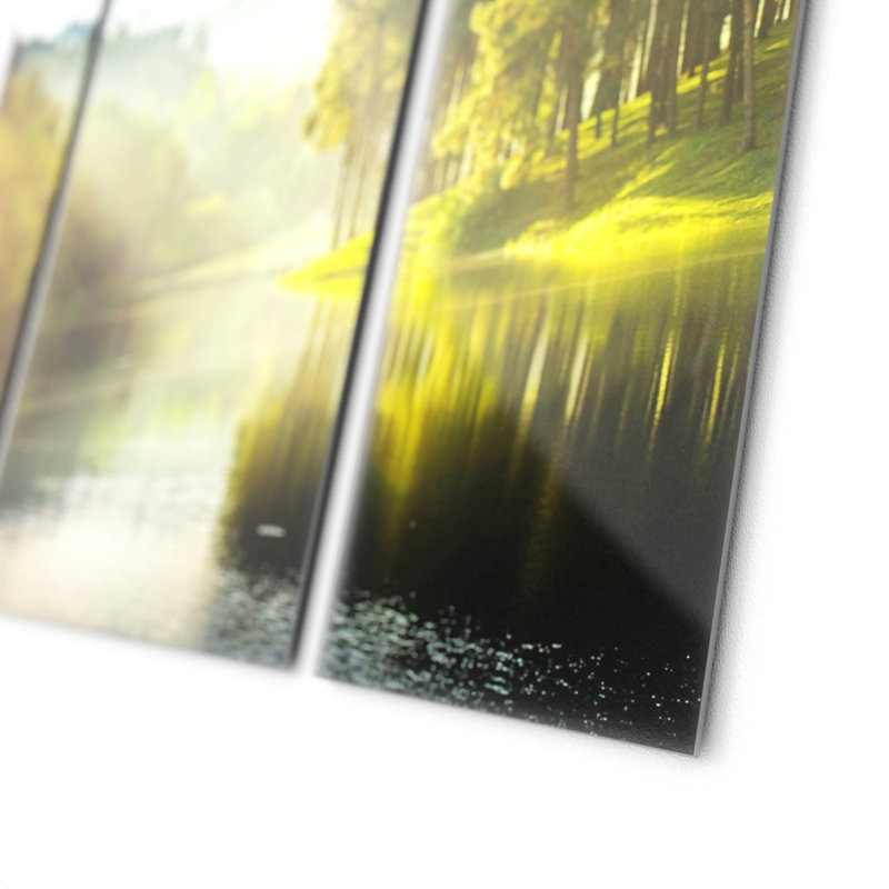 Forest Atmosphere III - No Frame Print on Glass, 80cm H x 120cm W x 1.3cm D, Decimus 3 Piece Glass Set