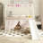 Metal Twin Loft Bed for Kids with Slide, Curtain, Pennant Banner & Star Stickers – Fun Playhouse Design, White with Pink-535015205