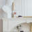 White Solid + Manufactured Wood Freestanding Fireplace