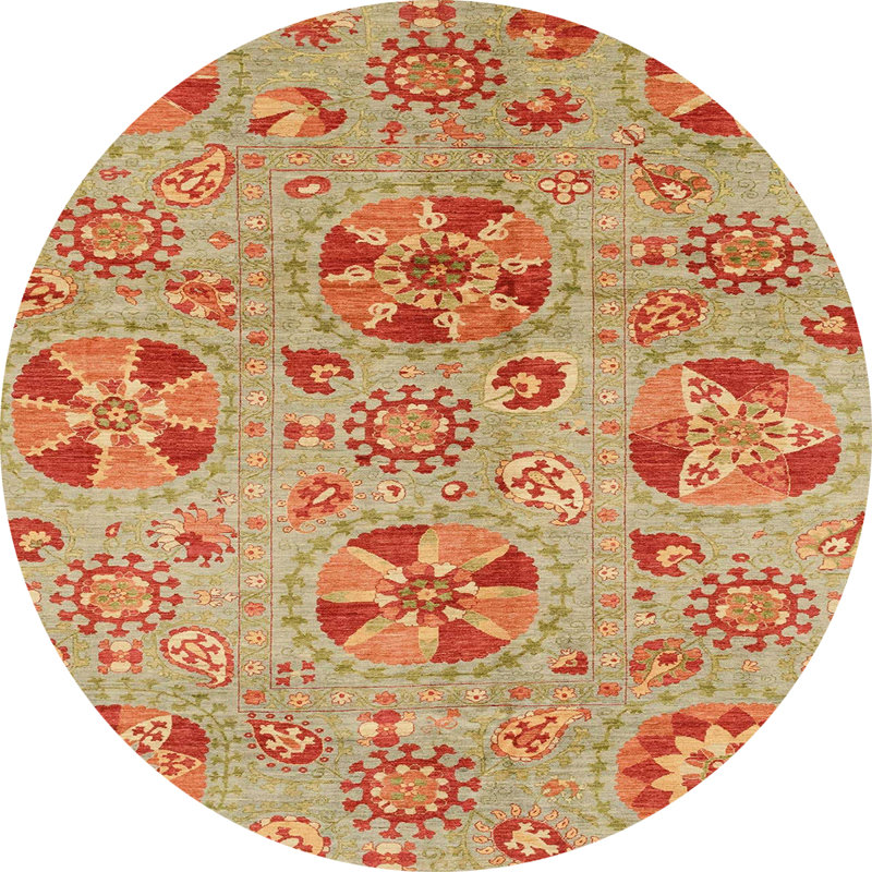 Tapis abstrait moderne 3910, Rond 3 pi