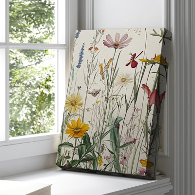 Toile tendue à motif floral CXLV - prête à être accrochée