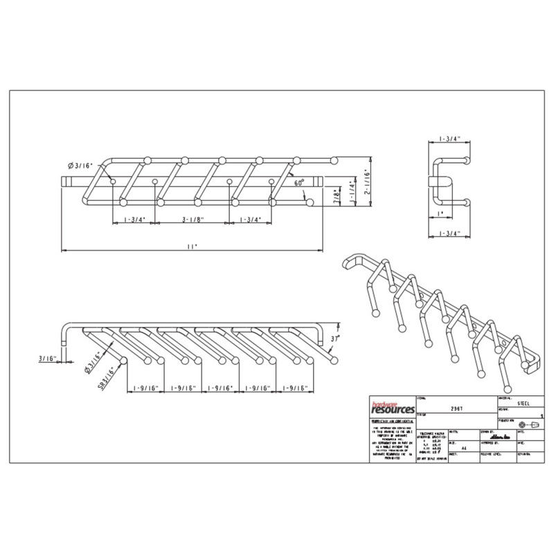 Metal Tie Rack