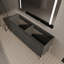 Armoire de rangement pour meuble-lavabo autoportant avec portes à fermeture douce et facile à assembler