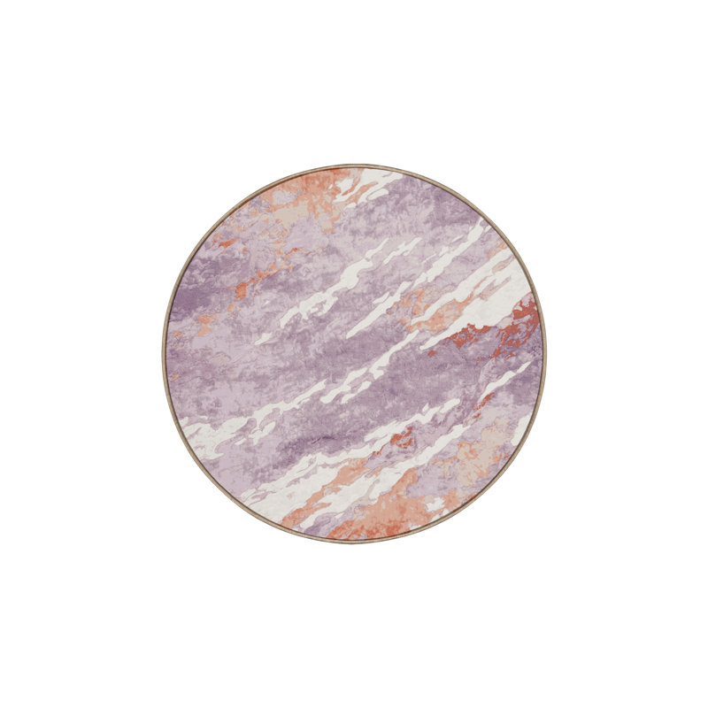 Machine Washable Beige Area Rug, Round 7'