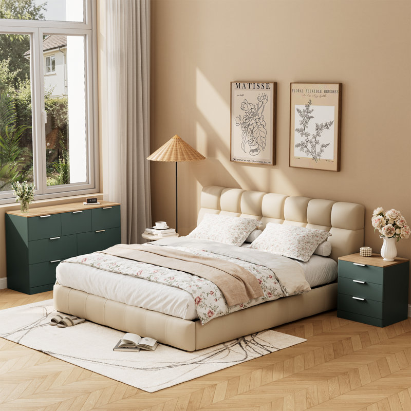Ensemble de chambre à coucher Dugad, Vert/brun