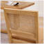 Ensemble de 2 chaises de salle à manger en rotin de style Mid-Century moderne avec dossier en canne et structure en bois massif, brun clair