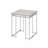 Chic Square End Table with Sturdy Metal Sled Base and Natural Oak Top