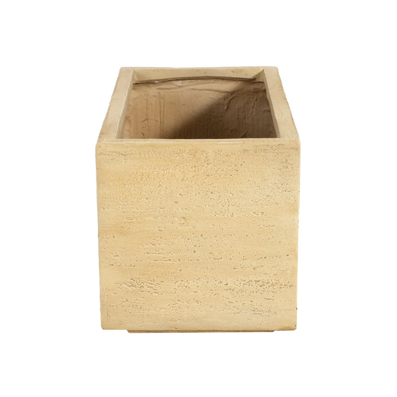 Jardinière rectangulaire faite à la main de 31 po de largeur, 16,15 po de profondeur, brun antique, prête à l'emploi, avec drainage 31 po x P 16,15 po x H 14,5 po, sans assemblage, pour le contrôle