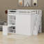Lit mezzanine avec garde-robe, bureau et tablettes-1175810892