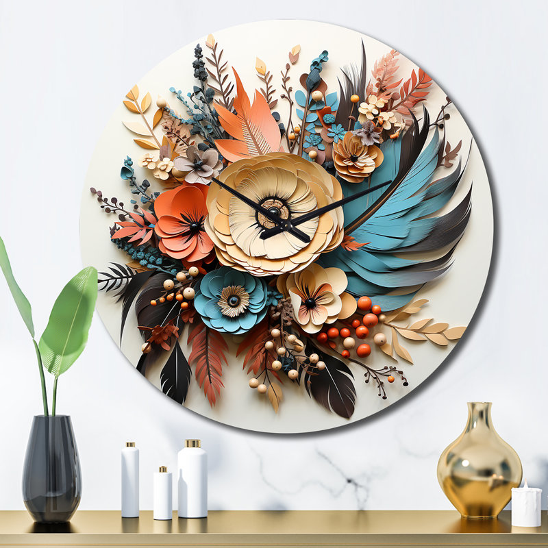 Horloge murale bohème Boho, Grand