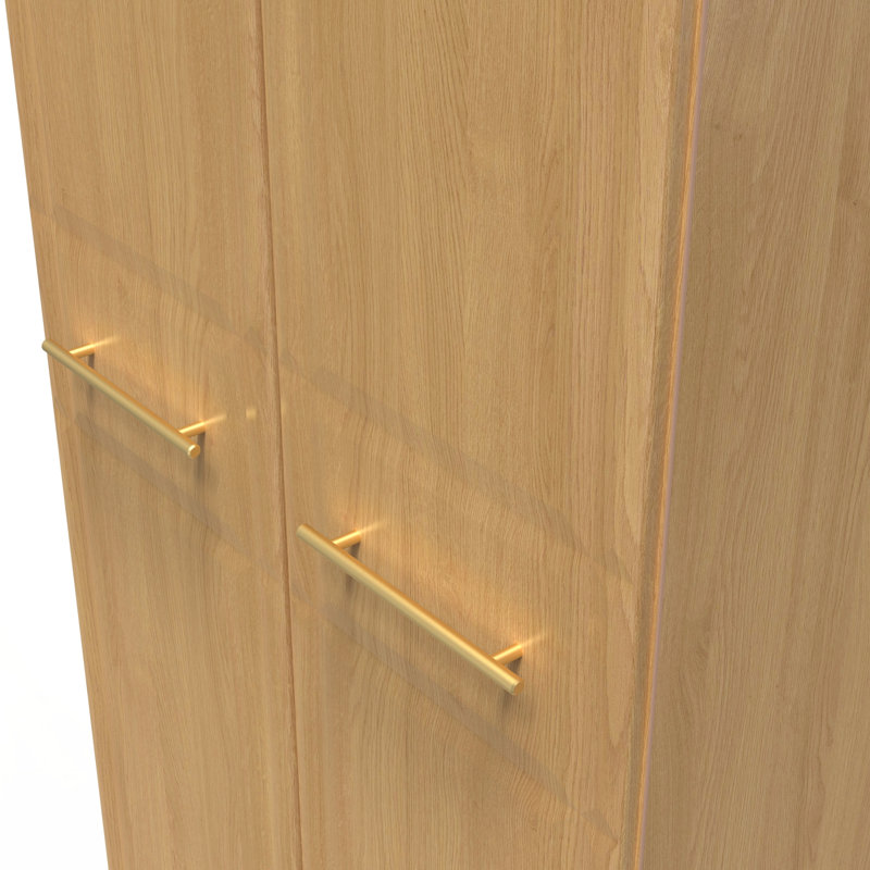 Fully Assembled 2 Door Wardrobe, Modern Oak