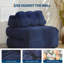 Canapé-lit pliant portable 3 en 1, fauteuil convertible avec dossier ergonomique et oreiller, canapé de sol compact, bleu marine-78376699-78376702