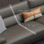 Ensemble de salon en cuir véritable gris foncé 3 pièces-2147102086