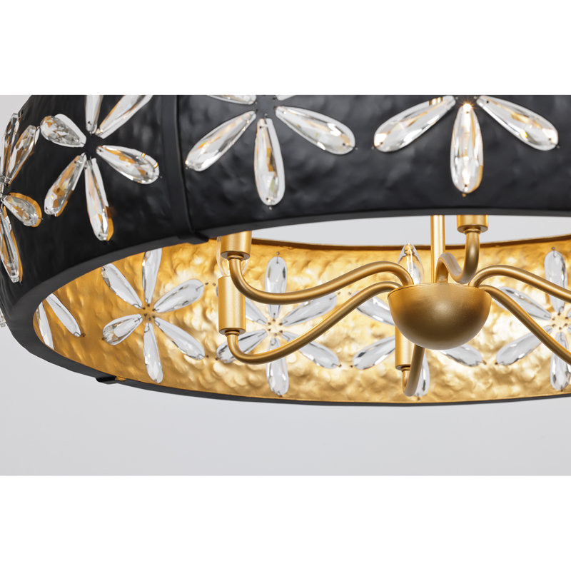 Lustre en roue de chariot à intensité variable 6 lumières Venice