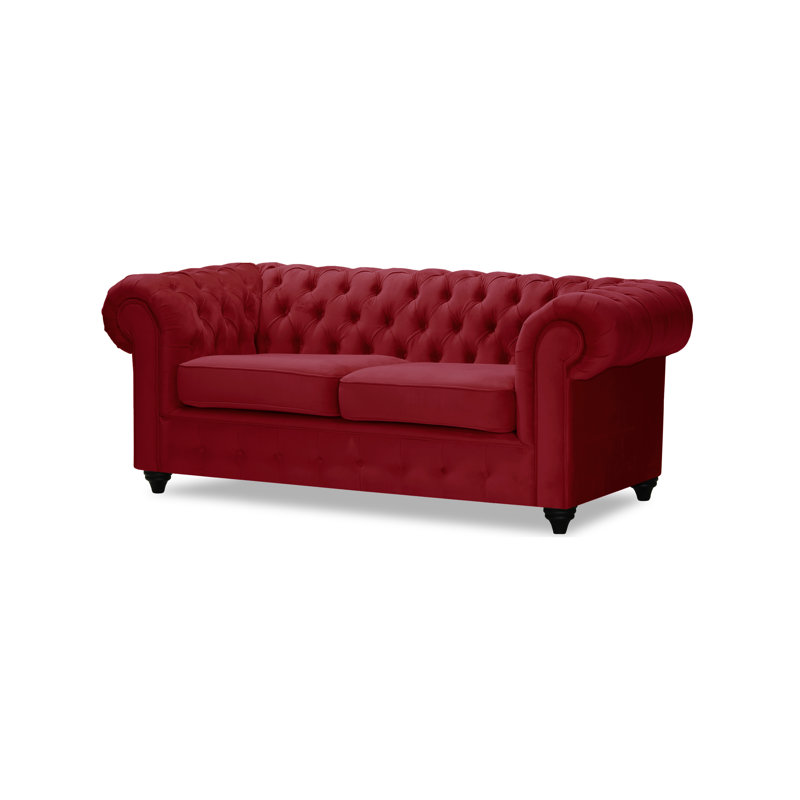 Alsey 3 Seater Sofa, 76" H x 192" W x 92" D, Dark Red