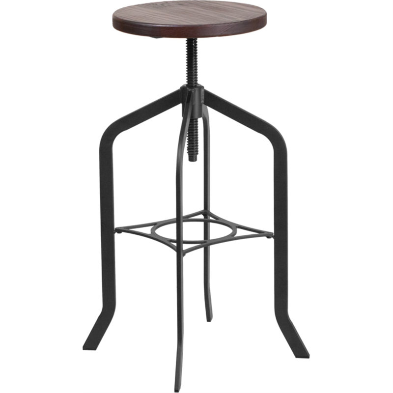 Tabouret de bar 30 po avec siège réglable en bois Chrissy - Meubles de cuisine - Tabouret rustique