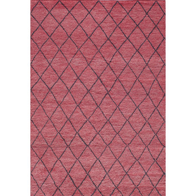 Atlas Wool Geometric Area Rug in Red/Black