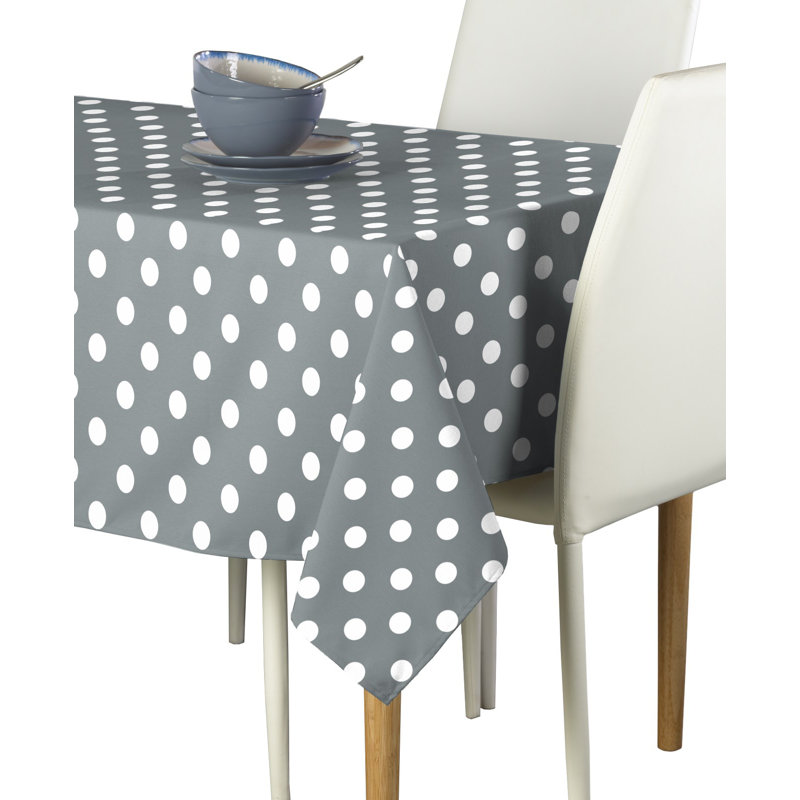 Mccloud Dot Milliken Tablecloth, 120" L x 60" W, Gray