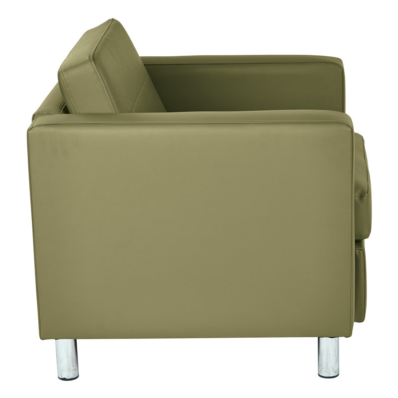 Chaise longue de 32 po de largeur Desantiago, Similicuir antimicrobien sauge