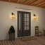Applique murale 2 lumières lanterne noire et dorée