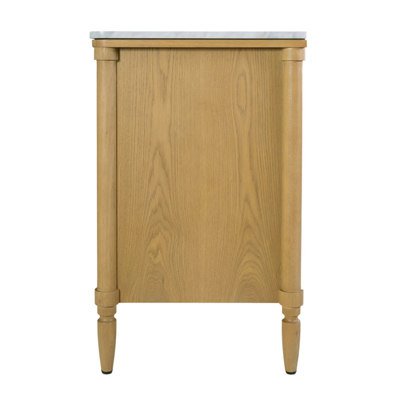 Bianca 60 in. W Marble Top Double Sink Bathroom Vanity