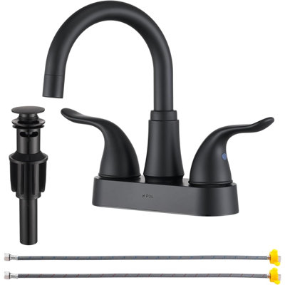 Robinet de lavabo de salle de bain 2 ou 3 trous Robinet de lavabo de salle de bain central à 2 poignées sur robinet en plastique ABS non métallique avec lavabo escamotable