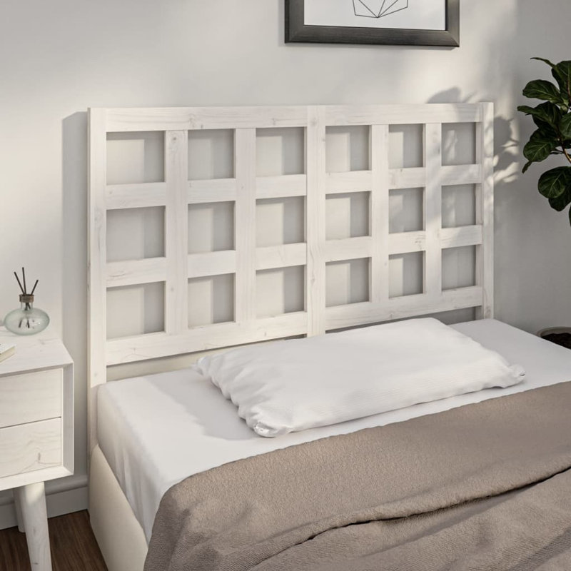 Mendota Solid Wood Headboard, White, 100 x 125.5cm