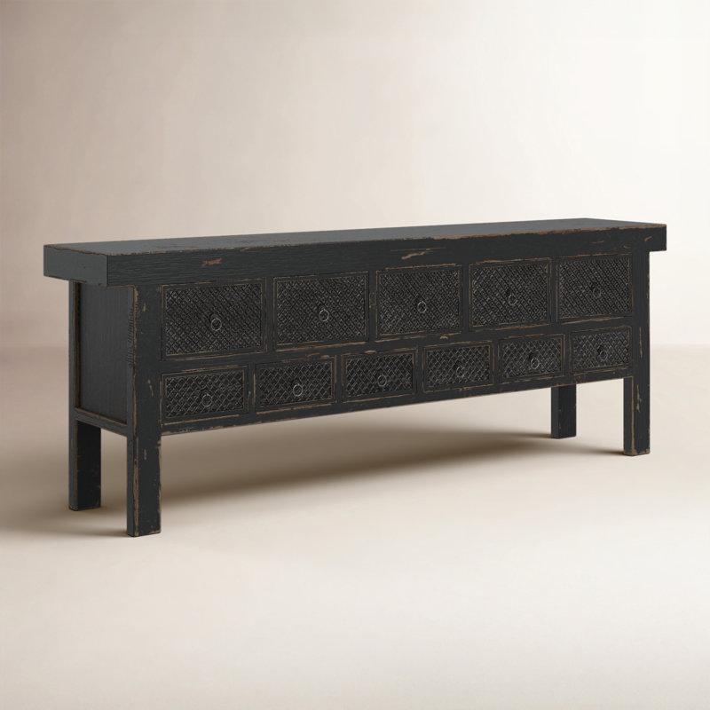 Lahey 93'' Solid Wood Console Table, Black