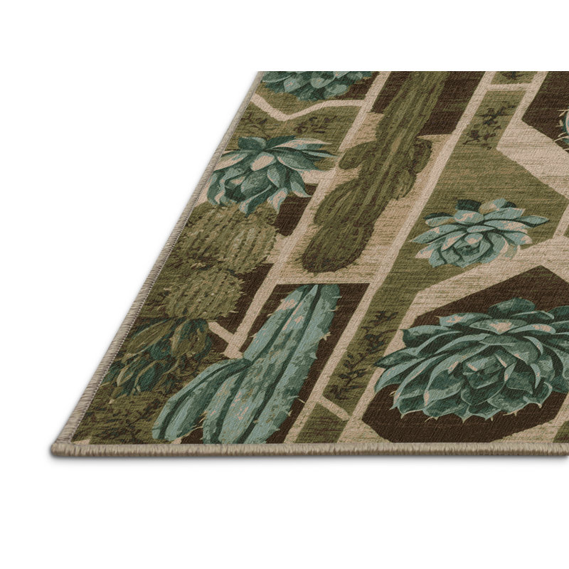 Tapis brun lavable à la machine, Carré 3 pi