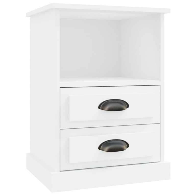 Colena 43cm W Manufactured Wood Bedside Table, White