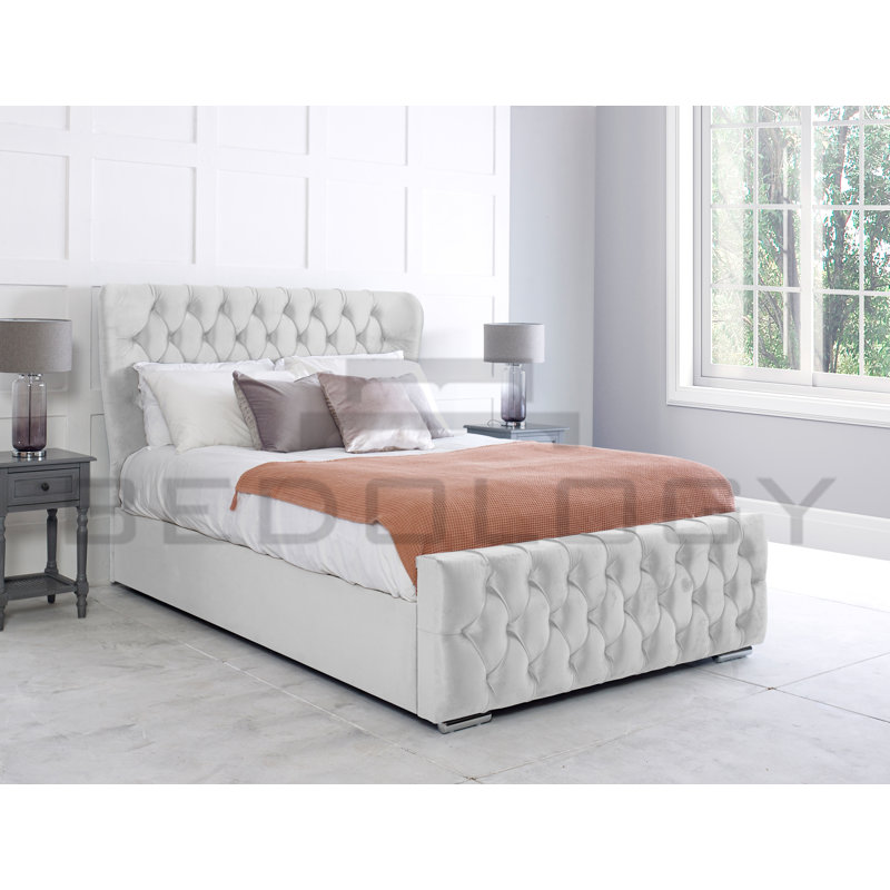 Cadnite Upholstered Storage Bed, Double (135x190cm), White