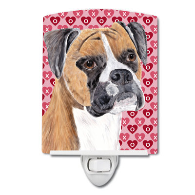 Éclairage pour nuit en céramique keeshond hearts love and valentines