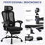 Ergonomic Office Chair,Office Computer Desk Chair,High-Back Mesh Rolling Swivel Reclining Chairs with Wheels, Adjustable Backrest, Tilt Function,for Office, Gaming, Student, Black